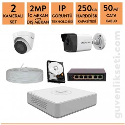 Hikvision 2mp 2 Kameralı ip Kamera Sistemi Hikvision 2mp 2 Kameralı ip Kamera Sistemi